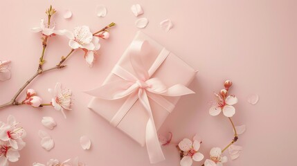 small elegant pink present gift box