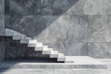 steps and wall with grey background