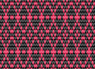  Seamless knitting pattern black red zigzag stripes