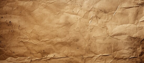 A closeup of a crumpled piece of brown paper, resembling a landscape with beige patterns resembling...