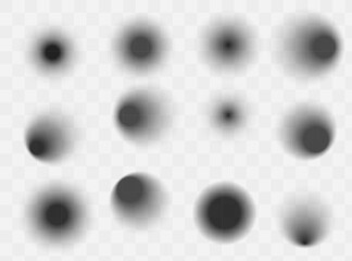 Vector shadows isolated. Set of round and square shadow effects.