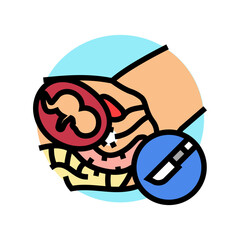 cervical cerclage surgery color icon vector. cervical cerclage surgery sign. isolated symbol illustration