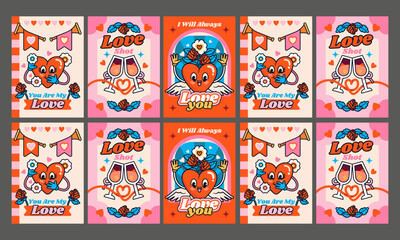 love card vector illustration flat design