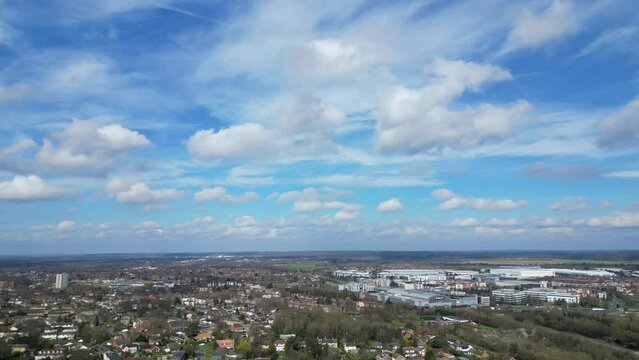High Ange Footage of Central Hatfield City of England United Kingdom
