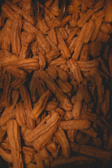 Close up of Mexican Churros dessert 
