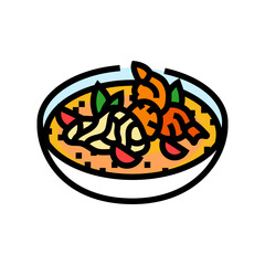 tom yum soup thai cuisine color icon vector. tom yum soup thai cuisine sign. isolated symbol illustration