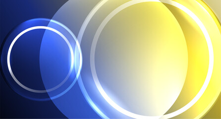 Neon glass circle copyspace for your text or product presentation geometric background. Vector illustration For Wallpaper, Banner, Background, Card, Book Illustration, landing page