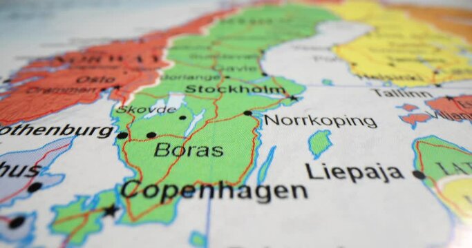 Political map of European Union countries for geography course