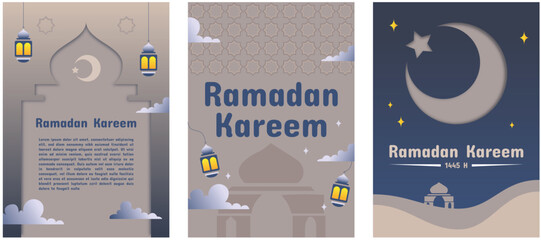 Ramadan poster template 1445 H
