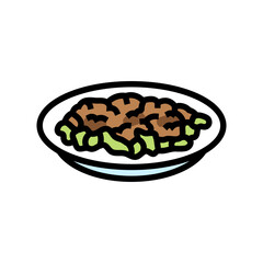 larb salad thai cuisine color icon vector. larb salad thai cuisine sign. isolated symbol illustration