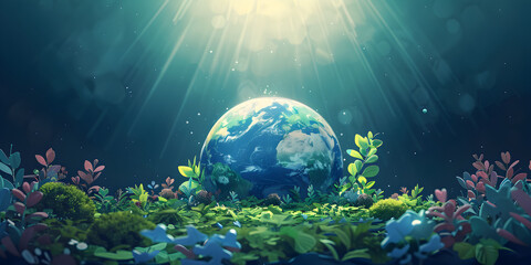 Obraz na płótnie Canvas Diverse Paper People Surrounding Earth Globe 