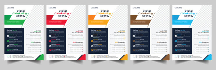 Modern Creative Corporate business, digital marketing agency flyer Brochure design, cover modern layout, annual report, poster, flyer in A4 template