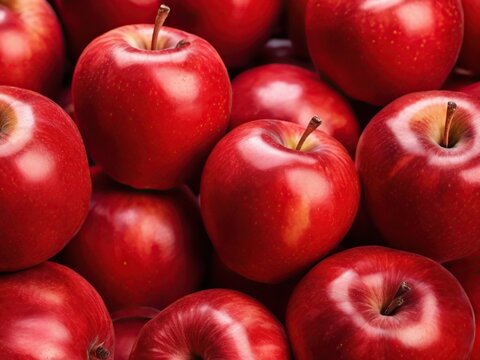 background of red apples, close-up
