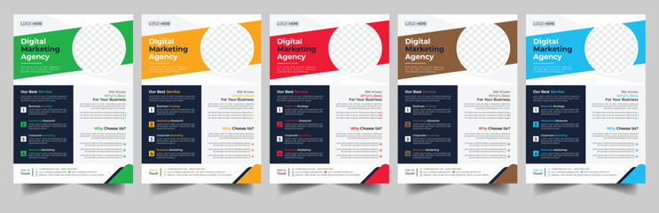 Modern Creative Corporate business, digital marketing agency flyer Brochure design, cover modern layout, annual report, poster, flyer in A4 template