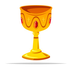 Antique medieval goblet vector isolated illustration - 756160405