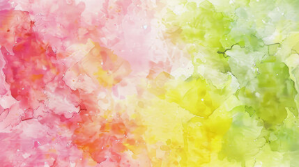 Lime, pink and orange abstract watercolor background for graphic design, banner and template. Multicolor watercolor texture