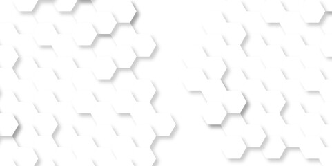 Abstract white background with hexagons. Abstract hexagon polygonal pattern background vector. seamless bright white abstract honeycomb background.	