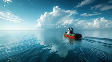 ship in the blue sea
