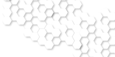 Abstract white background with hexagons. Abstract hexagon polygonal pattern background vector. seamless bright white abstract honeycomb background.	