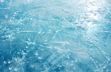 Ice Skating Rink Surface in Close-Up - obrazy, fototapety, plakaty