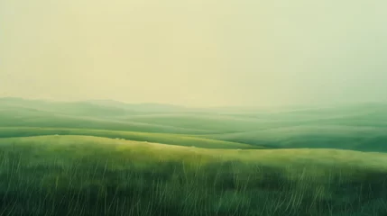 Deurstickers 草原の深緑とライトイエローのグラデーション背景 © asamiile