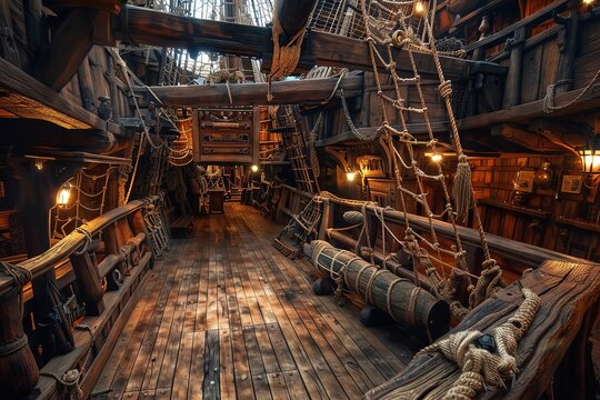 inside of pirate ship medieval