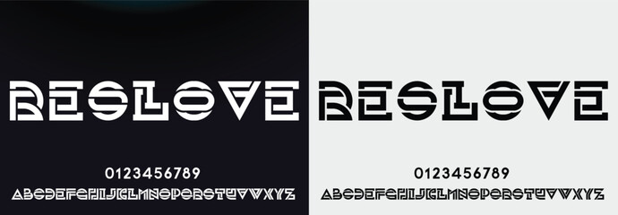 Modern abstract digital alphabet font. Minimal technology typography, Creative urban sport fashion futuristic font and with numbers. vector illustration