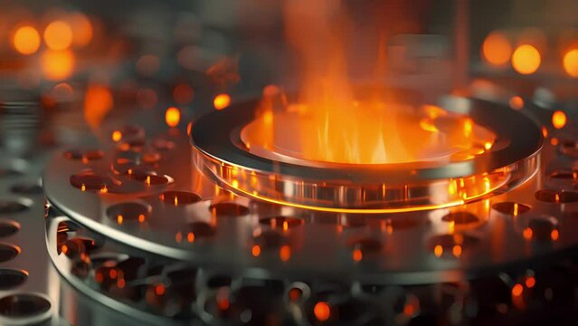A magnified view of a liquid precursor being heated and transformed into a solid crucial step in the creation of compact electronic parts.