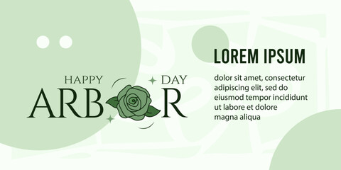 Happy Arbor Day with green rose