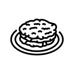 kimchi pancakes korean cuisine line icon vector. kimchi pancakes korean cuisine sign. isolated contour symbol black illustration