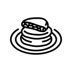 hotteok dessert korean cuisine line icon vector. hotteok dessert korean cuisine sign. isolated contour symbol black illustration
