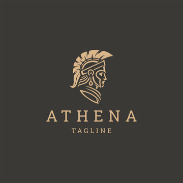 Athena the goddess vector logo design