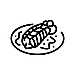 lobster dish sea cuisine line icon vector. lobster dish sea cuisine sign. isolated contour symbol black illustration