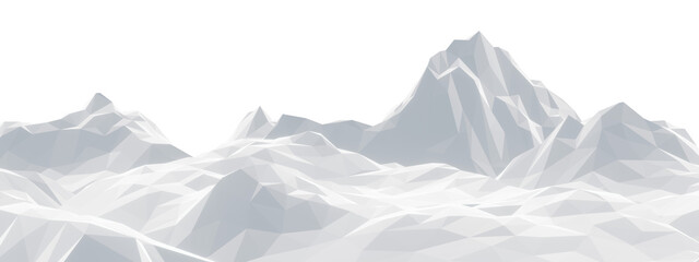 Ice mountain. White low poly terrain. - obrazy, fototapety, plakaty