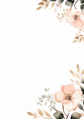floral border elements - wedding card invitation illustration decor.
