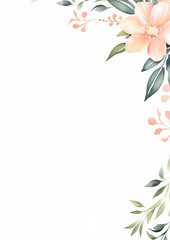 floral border elements - wedding card invitation illustration decor.