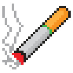 Cigarette with pixel art style