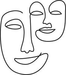Abstract One Line Face