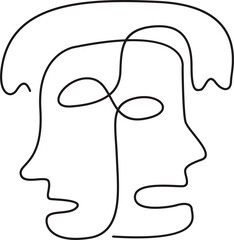 Abstract One Line Face
