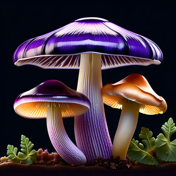 Royal Beauty Unveiled: Exploring the Cortinarius violaceus Mushroom(Generative AI)