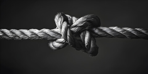 cord rope nautical cable like strong connection concept background Twisted rope tied knot on cleat close up of nautical . - obrazy, fototapety, plakaty