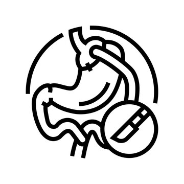 recommend clip art: gastric bypass surgery line icon vector. gastric bypass surgery sign. isolated contour symbol black illustration