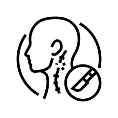 lymph node dissection surgery line icon vector. lymph node dissection surgery sign. isolated contour symbol black illustration