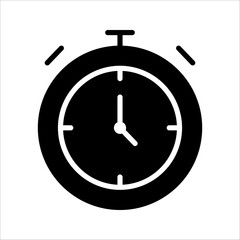 Alarm clock vector icon isolated on white background, simple line outline style, alarm clock ringing icon modern design.