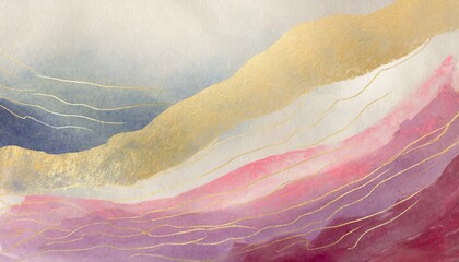 Fototapeta premium Beautiful wave background, painted in watercolor. 