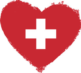 Obraz premium Switzerland flag in heart shape. 