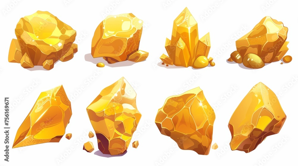 Poster the golden nugget is a fictional design asset for the game ui. cartoon modern illustration of shiny 