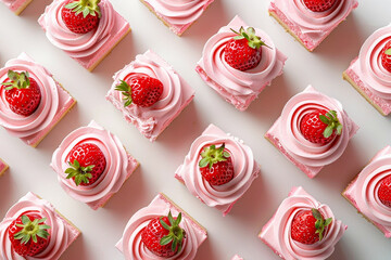 Pink mini cakes pattern background. - Powered by Adobe