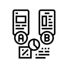 ab testing ux ui design line icon vector. ab testing ux ui design sign. isolated contour symbol black illustration