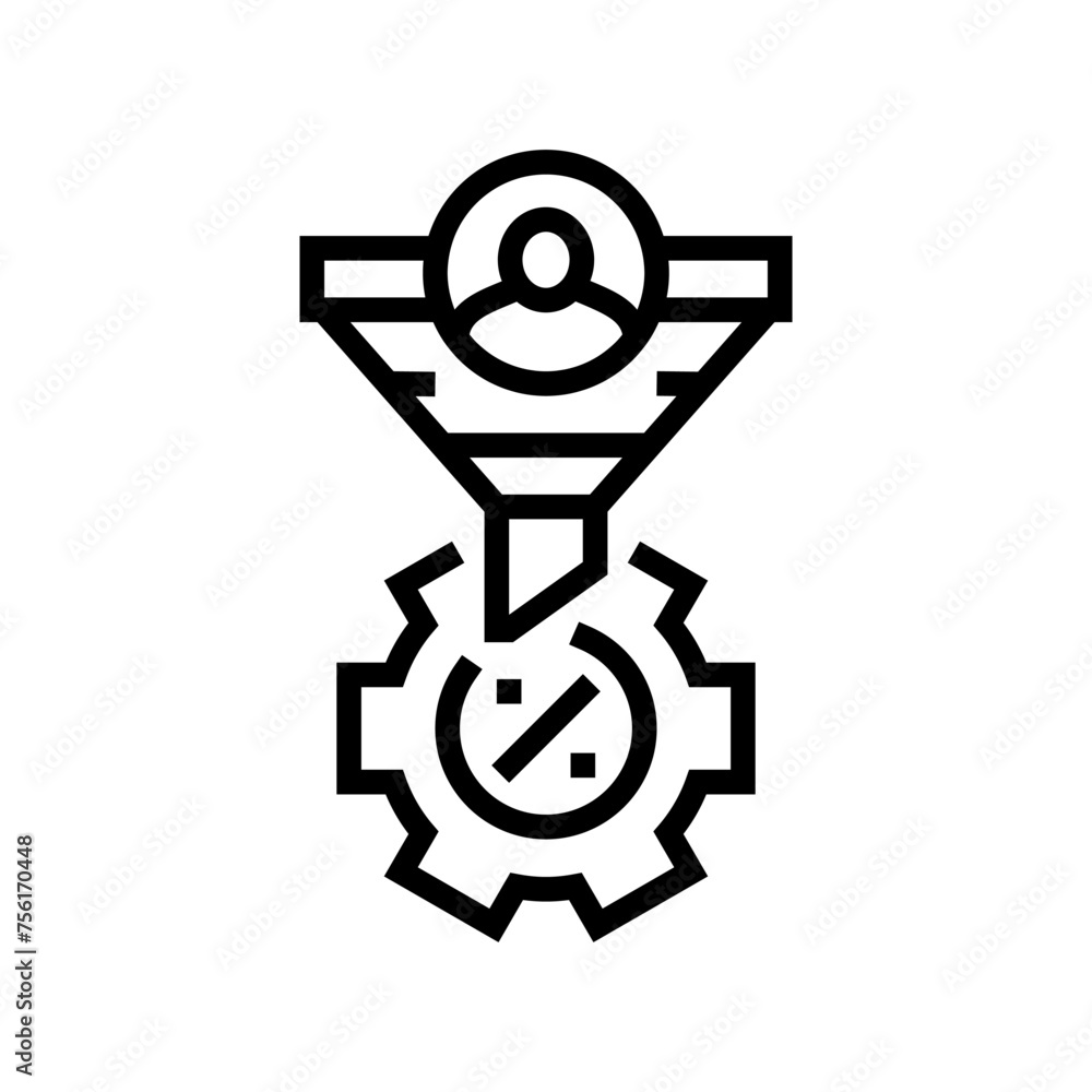 Poster conversion rate optimization cro line icon vector. conversion rate optimization cro sign. isolated c